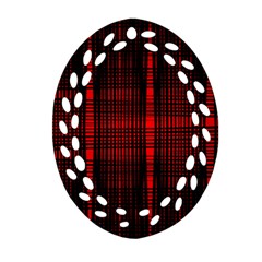 Black And Red Backgrounds Ornament (oval Filigree)