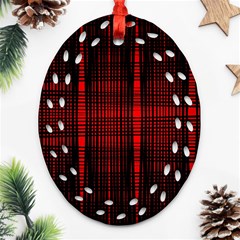 Black And Red Backgrounds Oval Filigree Ornament (two Sides)