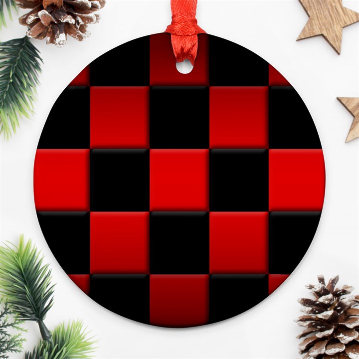 Black And Red Backgrounds Ornament (Round)