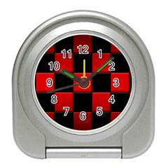 Black And Red Backgrounds Travel Alarm Clocks by Amaryn4rt