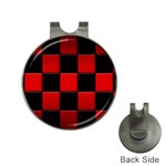 Black And Red Backgrounds Hat Clips with Golf Markers Front