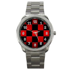 Black And Red Backgrounds Sport Metal Watch