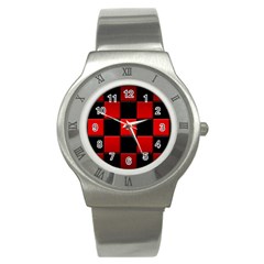 Black And Red Backgrounds Stainless Steel Watch