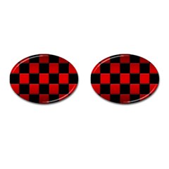 Black And Red Backgrounds Cufflinks (oval)