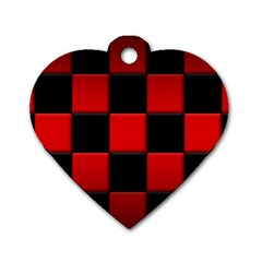 Black And Red Backgrounds Dog Tag Heart (two Sides) by Amaryn4rt