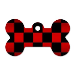 Black And Red Backgrounds Dog Tag Bone (one Side) by Amaryn4rt