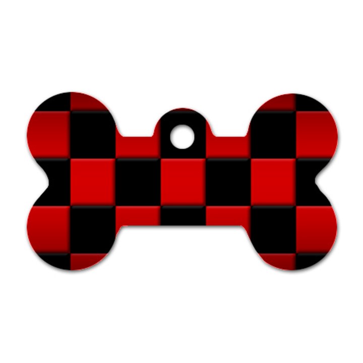 Black And Red Backgrounds Dog Tag Bone (Two Sides)