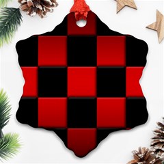 Black And Red Backgrounds Ornament (snowflake)