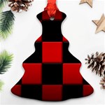 Black And Red Backgrounds Christmas Tree Ornament (Two Sides) Front