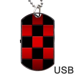 Black And Red Backgrounds Dog Tag Usb Flash (one Side)