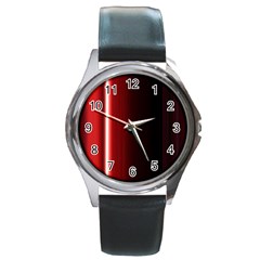 Black And Red Round Metal Watch