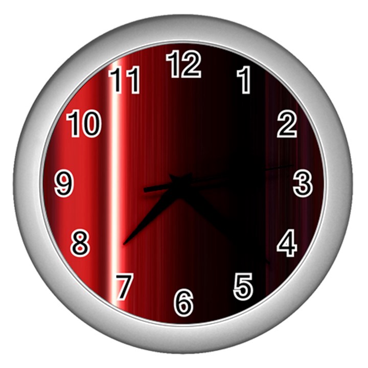 Black And Red Wall Clocks (Silver) 