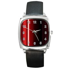 Black And Red Square Metal Watch