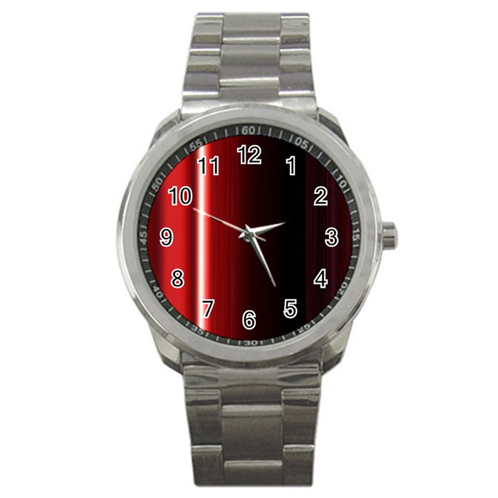 Black And Red Sport Metal Watch