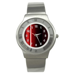 Black And Red Stainless Steel Watch