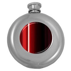 Black And Red Round Hip Flask (5 Oz)