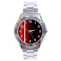 Black And Red Stainless Steel Analogue Watch