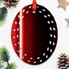 Black And Red Oval Filigree Ornament (two Sides)