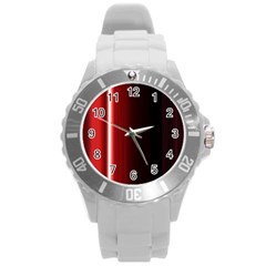 Black And Red Round Plastic Sport Watch (l)