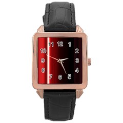 Black And Red Rose Gold Leather Watch 