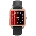 Black And Red Rose Gold Leather Watch  Front