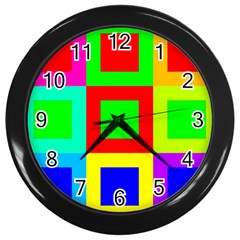 Colors Purple And Yellow Wall Clocks (black)