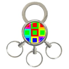 Colors Purple And Yellow 3-ring Key Chains