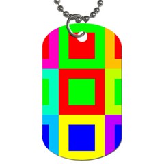 Colors Purple And Yellow Dog Tag (one Side)