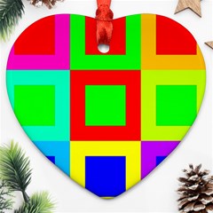 Colors Purple And Yellow Heart Ornament (two Sides)