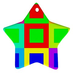 Colors Purple And Yellow Star Ornament (two Sides)