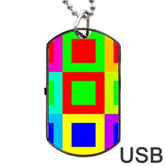 Colors Purple And Yellow Dog Tag Usb Flash (one Side) by Amaryn4rt