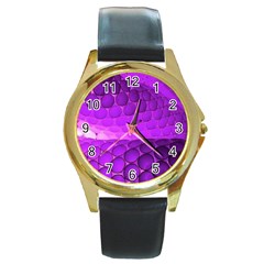 Circular Color Round Gold Metal Watch