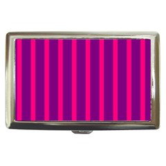 Deep Pink And Black Vertical Lines Cigarette Money Cases by Amaryn4rt