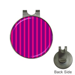 Deep Pink And Black Vertical Lines Hat Clips With Golf Markers by Amaryn4rt