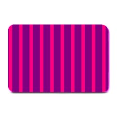 Deep Pink And Black Vertical Lines Plate Mats