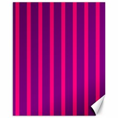 Deep Pink And Black Vertical Lines Canvas 11  X 14  