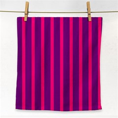 Deep Pink And Black Vertical Lines Face Towel