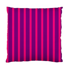 Deep Pink And Black Vertical Lines Standard Cushion Case (two Sides)