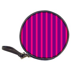 Deep Pink And Black Vertical Lines Classic 20-cd Wallets