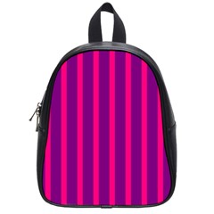 Deep Pink And Black Vertical Lines School Bags (small) 