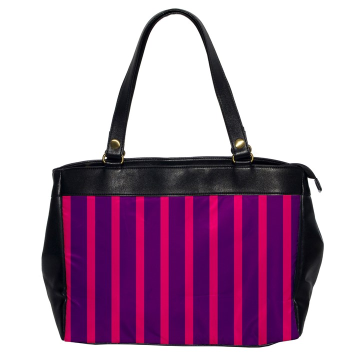 Deep Pink And Black Vertical Lines Office Handbags