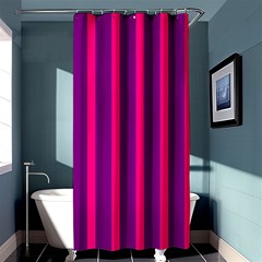 Deep Pink And Black Vertical Lines Shower Curtain 36  X 72  (stall)  by Amaryn4rt