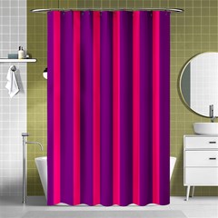 Deep Pink And Black Vertical Lines Shower Curtain 48  X 72  (small) 