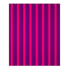 Deep Pink And Black Vertical Lines Shower Curtain 60  X 72  (medium) 