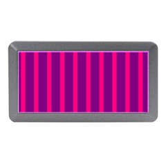 Deep Pink And Black Vertical Lines Memory Card Reader (mini)