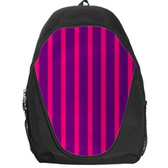 Deep Pink And Black Vertical Lines Backpack Bag