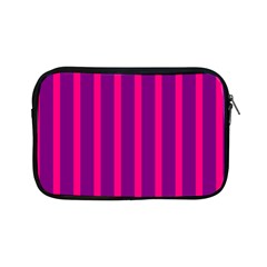 Deep Pink And Black Vertical Lines Apple Ipad Mini Zipper Cases by Amaryn4rt