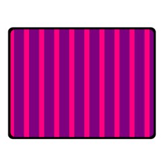 Deep Pink And Black Vertical Lines Double Sided Fleece Blanket (small) 