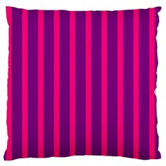 Deep Pink And Black Vertical Lines Standard Flano Cushion Case (one Side)