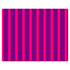 Deep Pink And Black Vertical Lines Double Sided Flano Blanket (medium) 